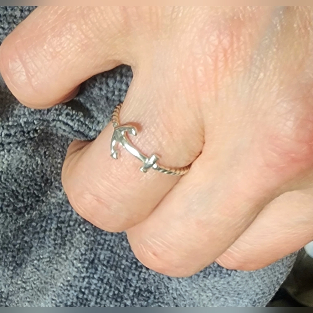 STERLING SILVER ROPE ANCHOR RING SIZE 8.5 - Picture 10 of 13